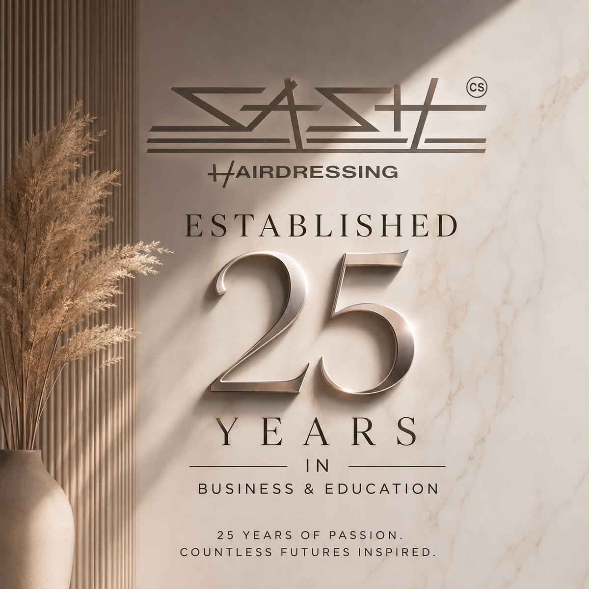 Sash Hairdressing — established 25 years in business and education
